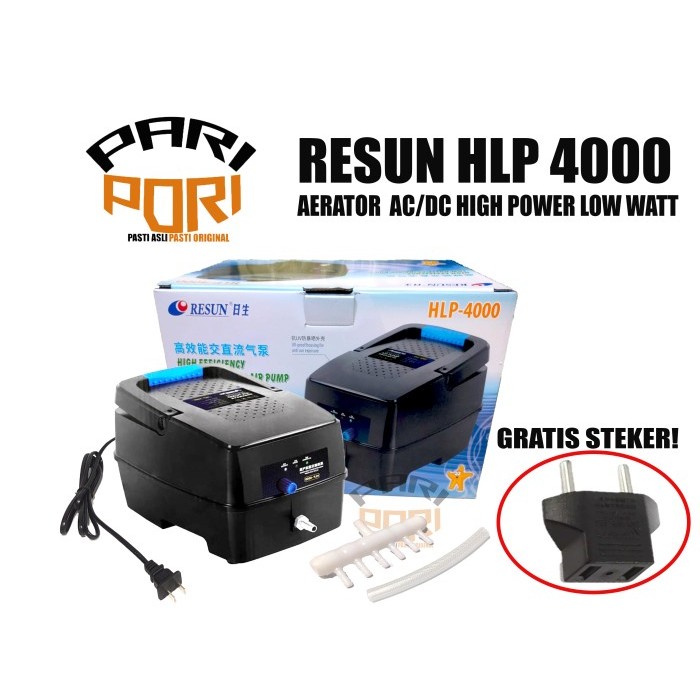 TERBARU - RESUN HLP 4000 RESUN HLP 8000 POMPA UDARA ACDC LOW WATT AERATOR KOLAM