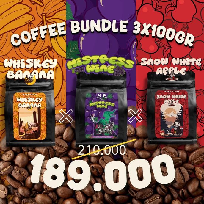 

Coffee Bundle (3X 100 Gram) Roasted Beans Specialty Coffee Biji Kopi