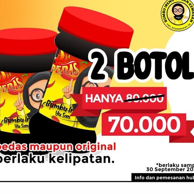 

Bumbu Ireng Yu San & Pedas Paket 2 Botol