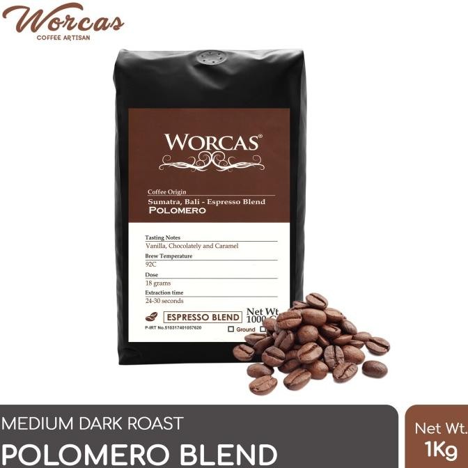 

Kopi Polomero Espresso Blend 1 Kg (Biji/Bubuk) | Worcas Coffee