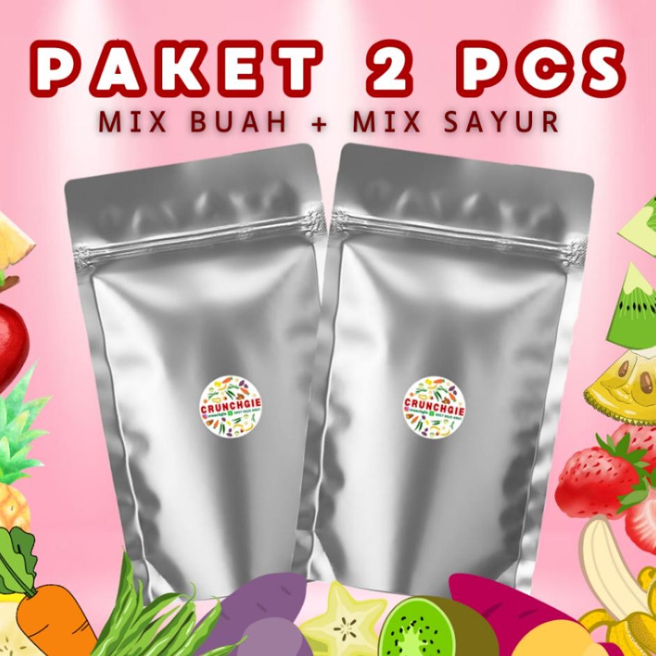 

Paket X 2Pcs | Sna Buah Sayur | Buah Kering | Keripik Buah Campur | Keripik Sayur | Kripik Buah | Celan Sehat Crunchgie