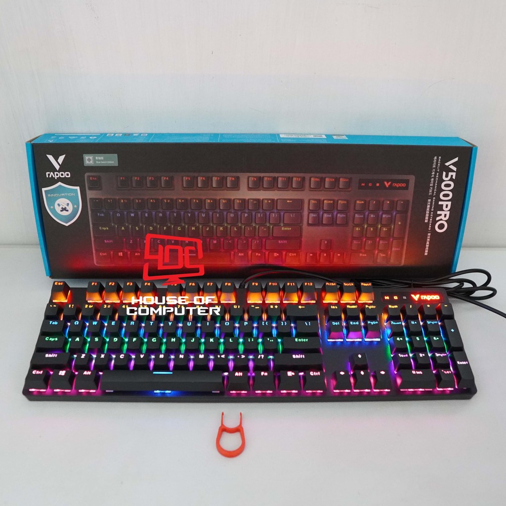 KEYBOARD GAMING MECHANICAL RAPOO V500 PRO BACKLIT RGB V500PRO