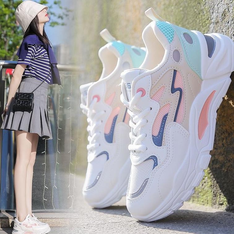 Denden.Id Sepatu Wanita Sneaker Tinggi Sepatu Putih Sepatu Olahraga Korea 1022