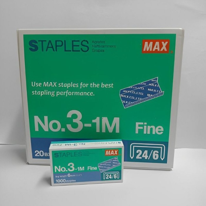 

ISI STAPLES STAPLER MAX NO. 3-1M (1PAK/20BXS)