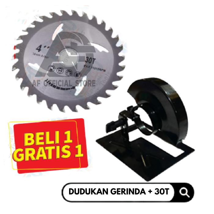 Mata Gerinda Pemotong Kayu 4 Inch 40T Set Dudukan Gerinda Tangan