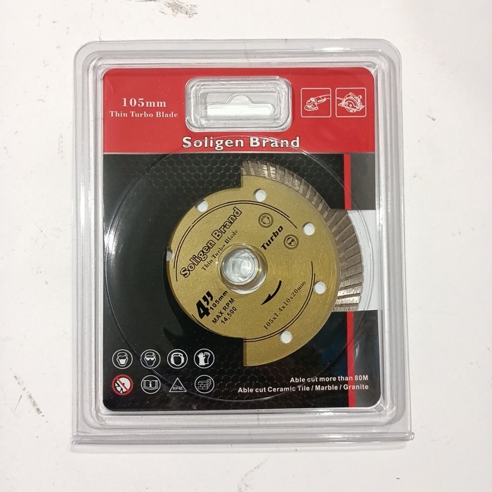Mata pisau gerinda potong keramik granit turbo Soligen 4"