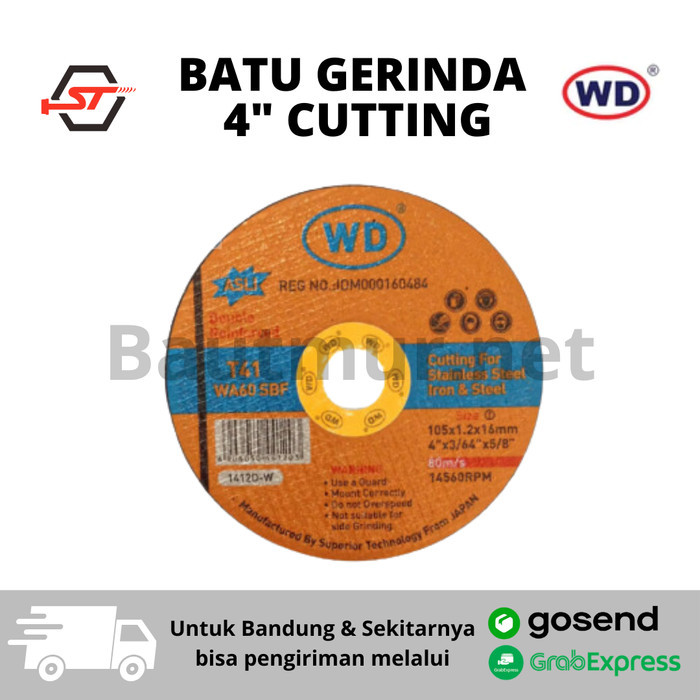 (1 Dus) MATA BATU GERINDA - PISAU CUTTING - WD GOLD 4 inch CUTTING