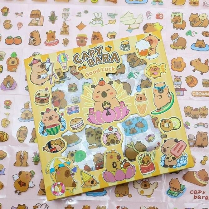 Terlaris Sticker Box Capybara Isi 100 Pcs Stiker Diy Lucu