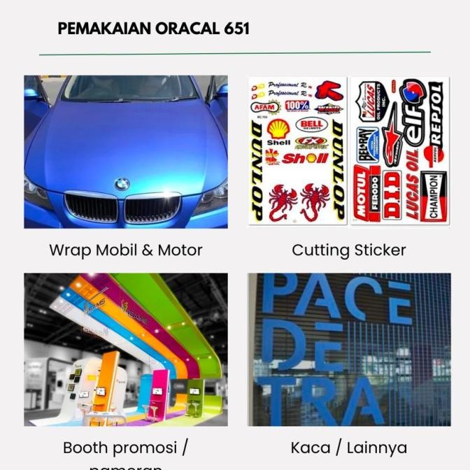 Terlaris Stiker Oracal 651 000/010/070 Transparan/ Putih/ Hitam 1 Roll (50 M)