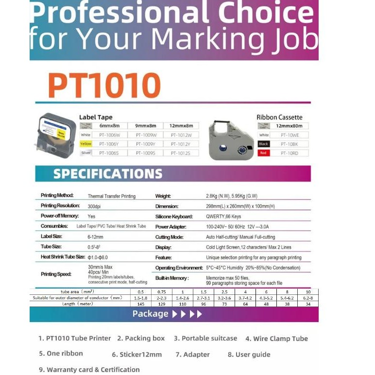 

Cable Tube Printer Marking Tube Label Puty Pt1010 Dazilanura