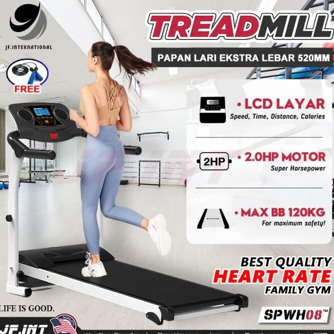 Terlaris Jf Treadmill Elektrik Tredmil Listrik 2.0 Hp Mesin Alat Lari Olahraga Ready Stok