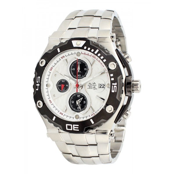 Jam Tangan Pria Alba Sign A  Original  Garansi Resmi Stainless Steel Sport Silver-Black AF3D99 X1