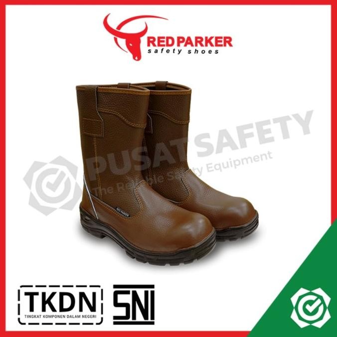 

Sepatu Kerja Safety Boot Tinggi Red Parker T186 Original Dan Terpercaya