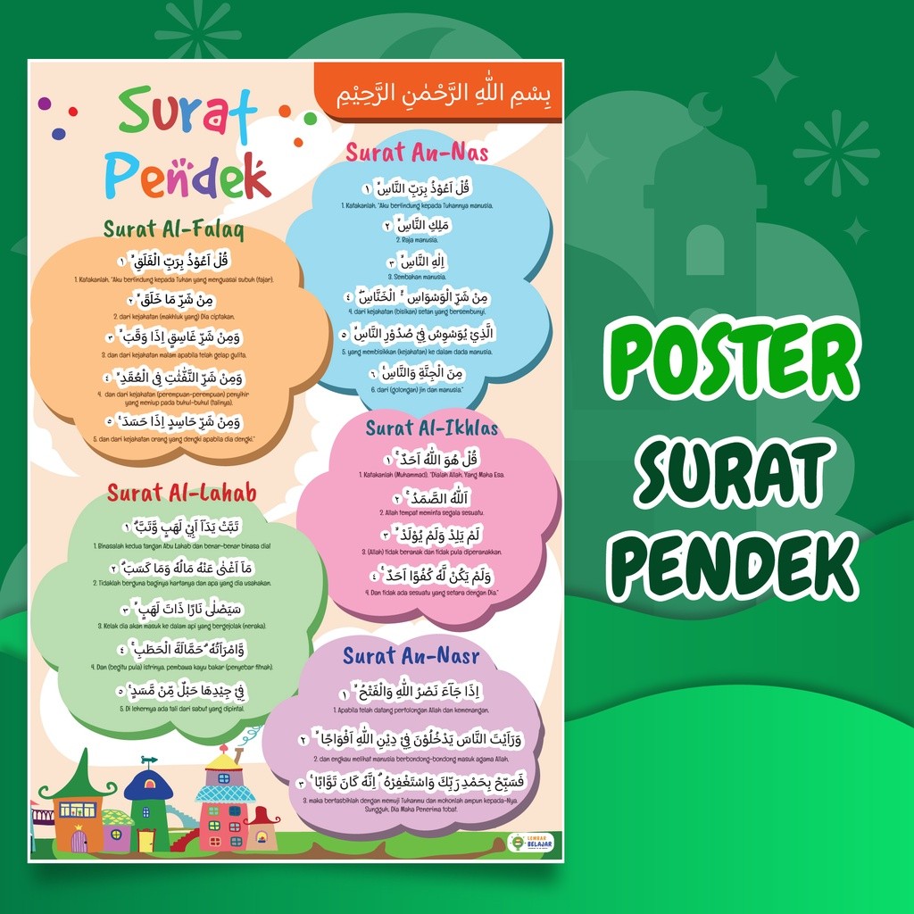 

Adaajaa Poster Surat-Surat Pendek, Poster Surat Al Quran, Poster Edukasi Anak Muslim - Poster A3+ -