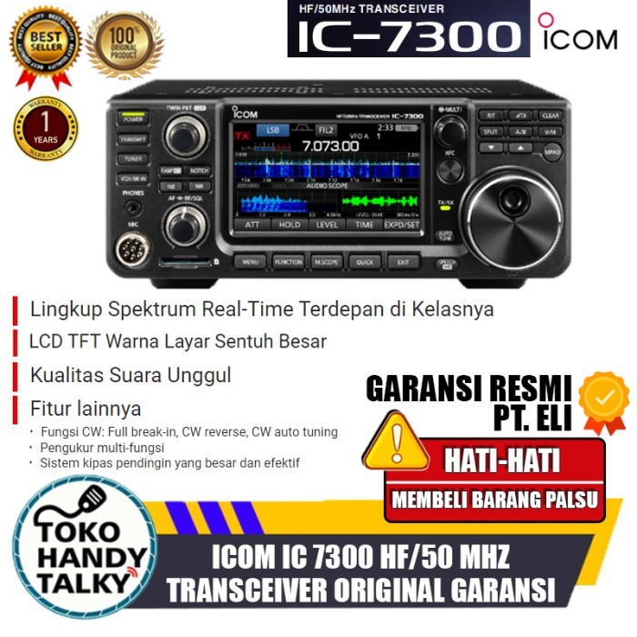 ICOM IC 7300 IC-7300 HF 50 MHz RADIO SSB ICOM IC7300 ORIGINAL GARANSI