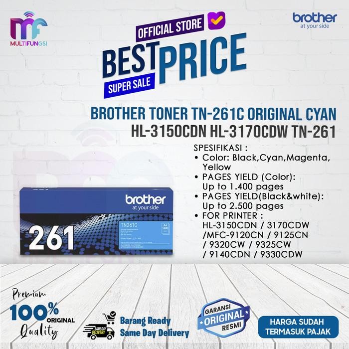 Brother Toner Tn-261C Original Cyan / Hl-3150Cdn Hl-3170Cdw Tn-261
