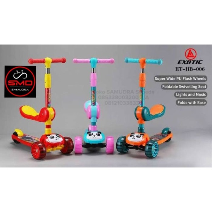 Scooter Skuter Otoped Anak Exotic Hb 006 Musik Dudukan Bdg