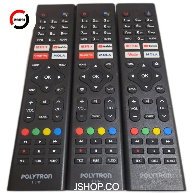 REMOTE/REMOT TV LCD LED POLYTRON 81J194 81J112 81J273 SMART TV ANDROID VOICE NOTE BLUETOOTH ORIGINAL