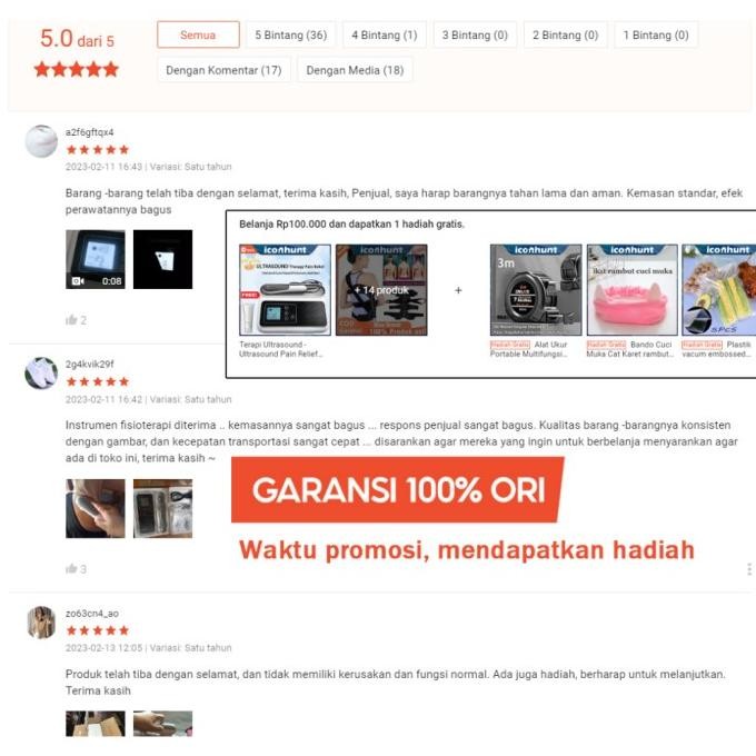 TERSEDIA 2IN1 TERAPI ULTRASOUND PAIN RELIEF+PENGENALAN / PIJAT KECANTIKAN THERAPY 1MHZ PEMANAS FISIO