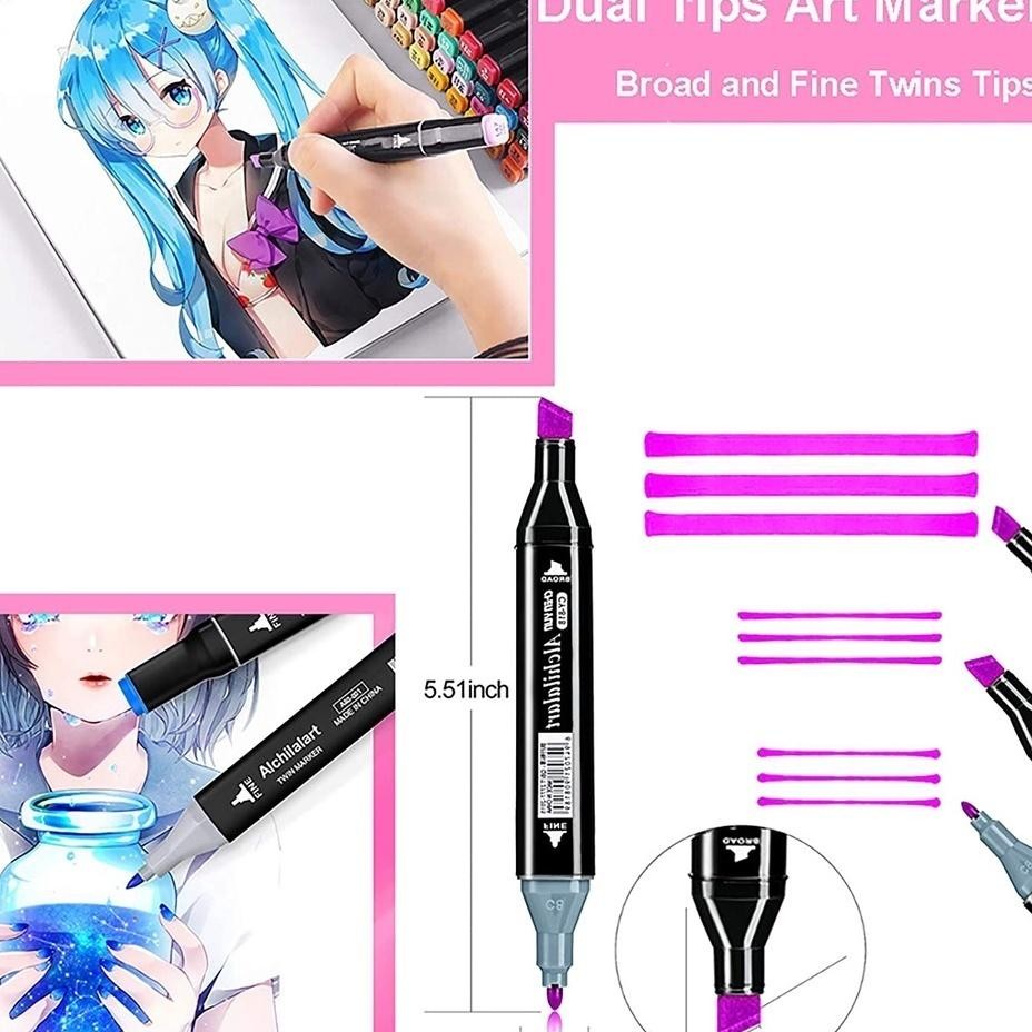 

Estation - Spidol Warna Warni 1 Set Sketch Marker 2 Tip Touch Marker 48/60/80 Warna