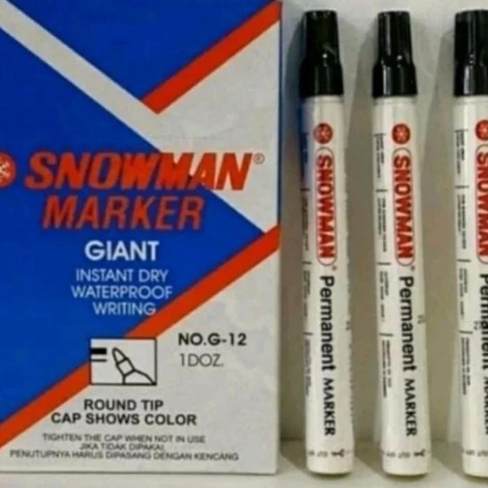 

Spidol Snowman Permanen Hitam G12 Isi 12 Pcs