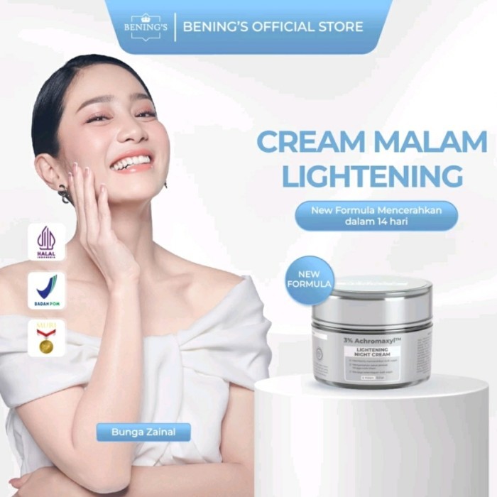 LIGHTENING NIGHT CREAM BENINGS SKINCARE KRIM MALAM BENING