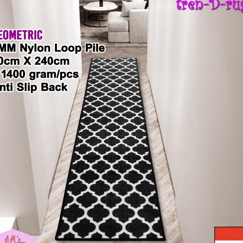 Tren-D-Rugs Keset Kaki Sweden Geometris Dapur Panjang Lorong Kitchen Mat Anti Slip 50 X 240 Cm - Nms