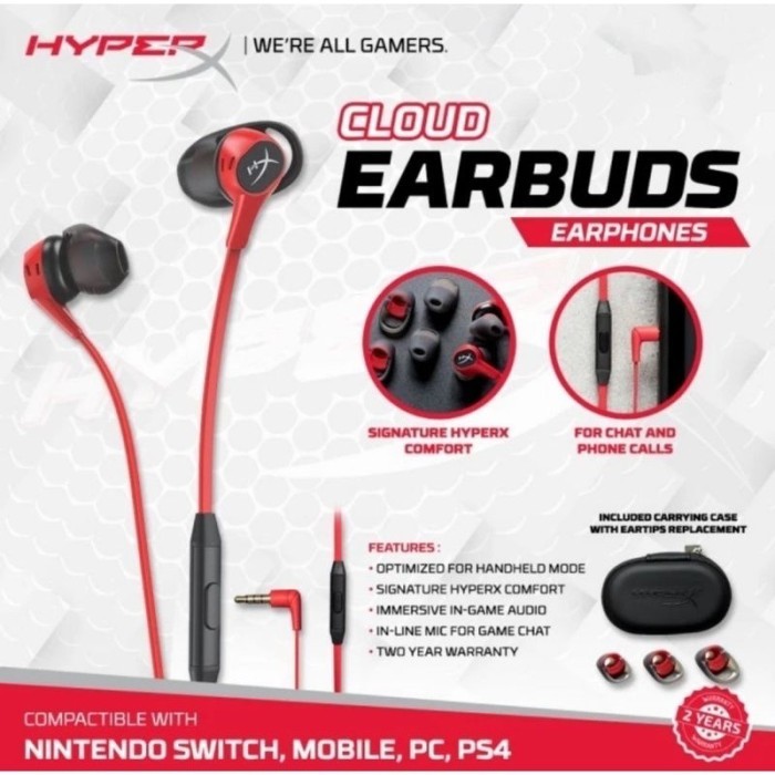 headset hyperx cloud earbuds