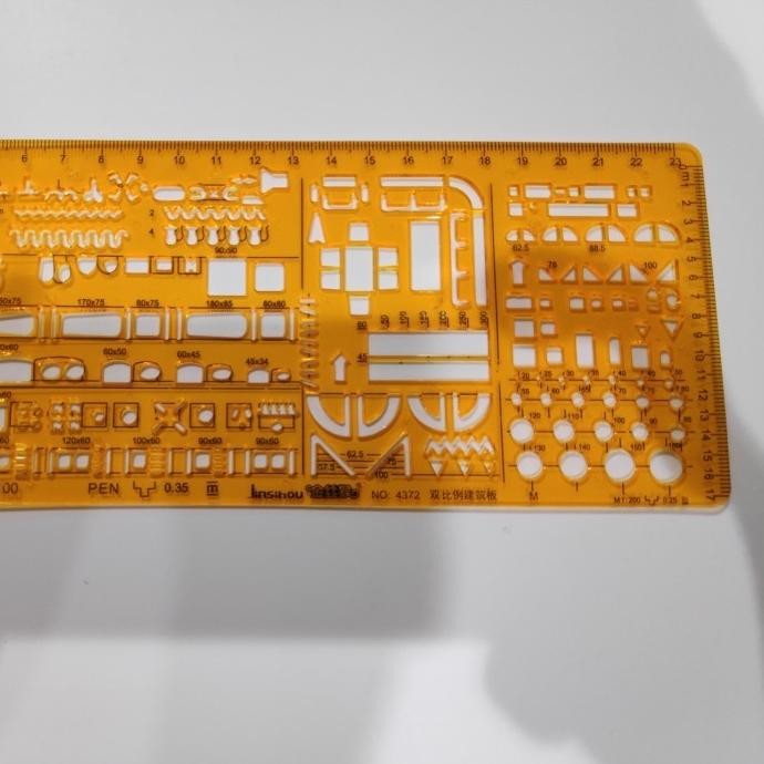 

YG4 JSH penggaris/mal arsitek template (4372) 1:100 & 1:200 TPA