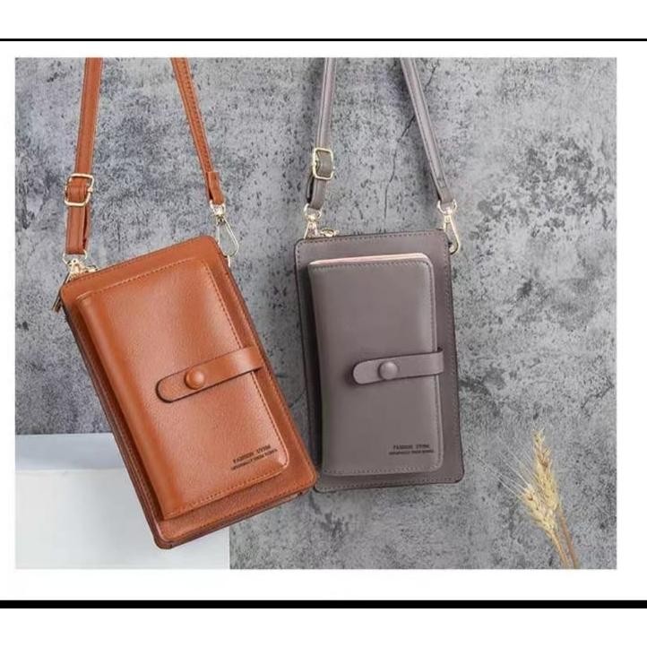 Dompet Tas Slempang Wanita Kulit/Dompet Hp Touchscreen