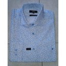 Kemeja Kerja / Kemeja Pria Cole Lengan Panjang Putih Daun Biru