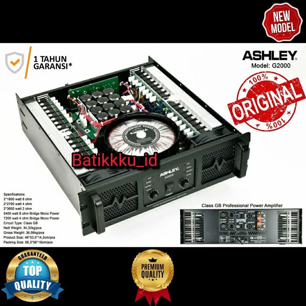 Power Ashley G2000 G 2000 Original Class Gb Amplifier Lapangan 3600 Watt