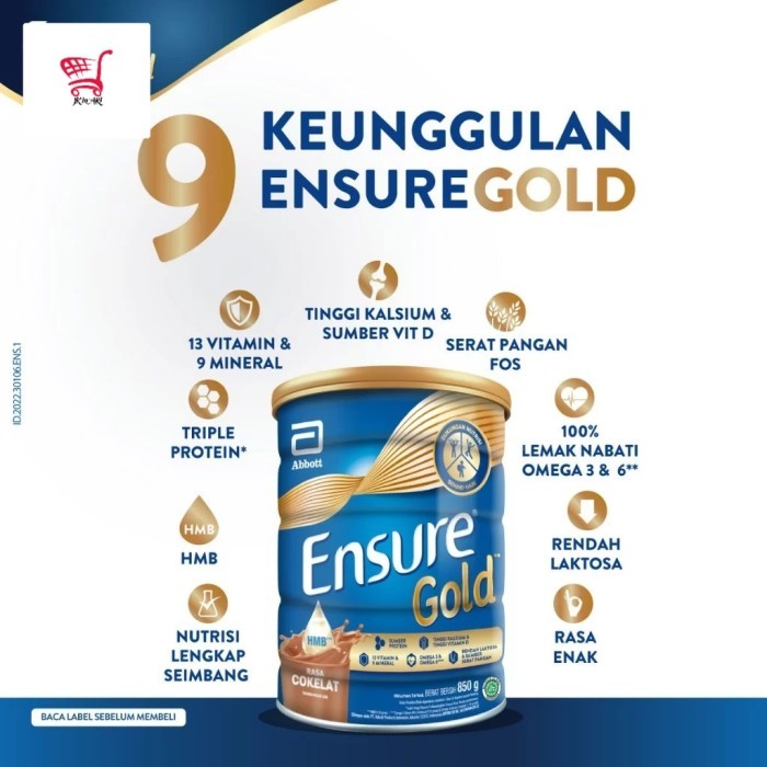 

susu ensure gold coklat 850gr