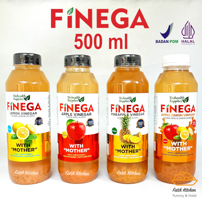 

Finega 500 ml (Botol Plastik) Vinega Cuka Apel / Nanas / Lemon