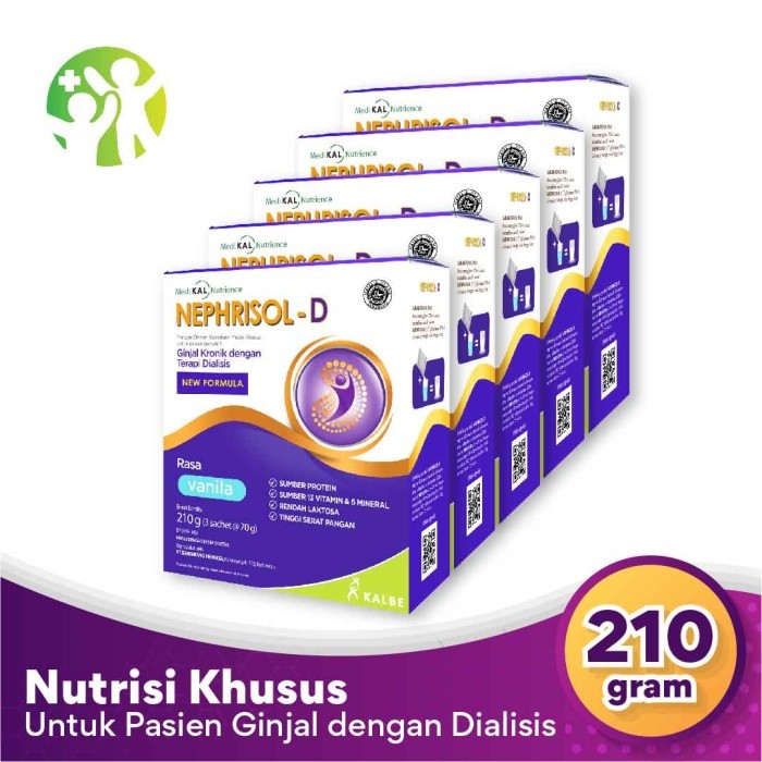 

Bundle 5 Box Nephrisol D - Nutrisi Tinggi Protein Pasien Gagal Ginjal