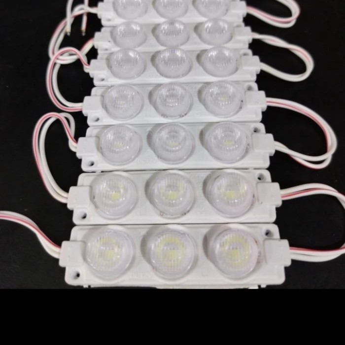 lampu LED modul 3 mata jengkol 12V 3W warna putih harga 100pc