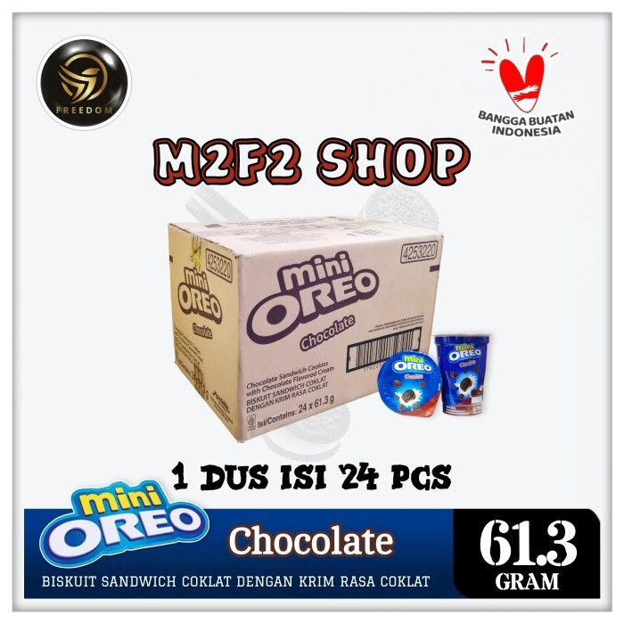 

Biskuit Oreo Cup Mini Chocolate Creme Cokelat - 61,3 gr (Karton)