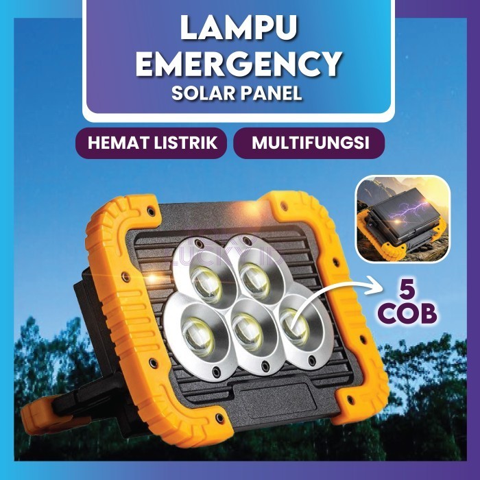 Lampu Solar LED Emergency Professional Lamp Stand 8400mAh 5 COB