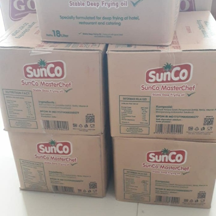 

minyak goreng sawit sunco master chef bib 18 liter
