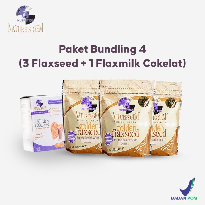 

PAKET PROMO 3 bks Golden Flaxseed Nature's Gem + 1 ktk Flaxmilk