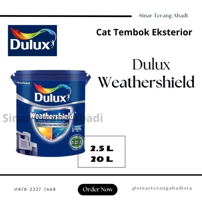 Cat Tembok Eksterior Dulux Weathershield Base C 20 Ltr 40156 Merlin - Tinting