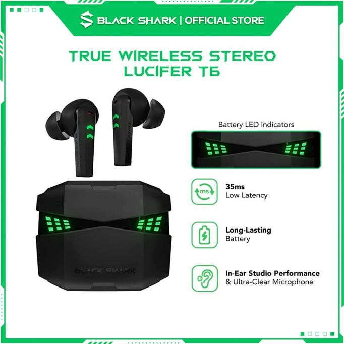 BLACK SHARK LUCIFER T6 TWS GAMING ULTRA-LOW LATENCY | EARPHONE GAMING
