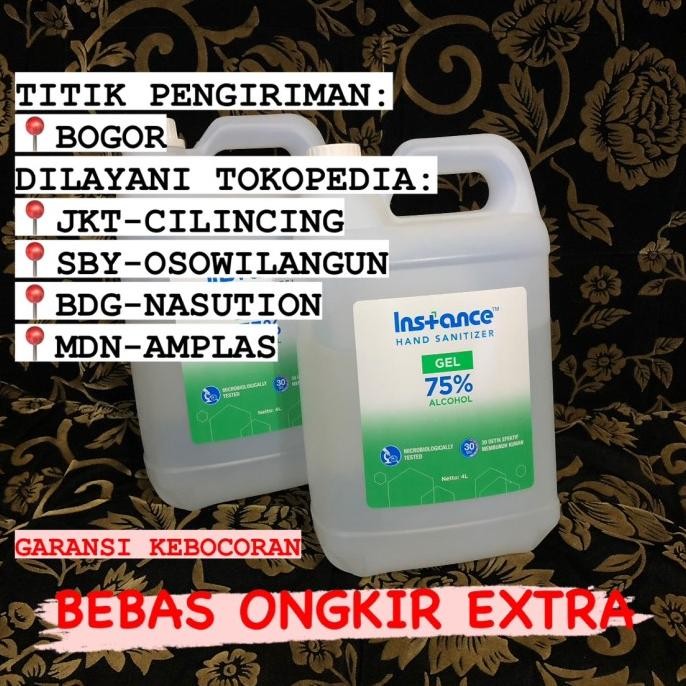 TERLARIS - INSTANCE Hand Sanitizer Gel / Jel Refill 4 Liter bukan 5 L