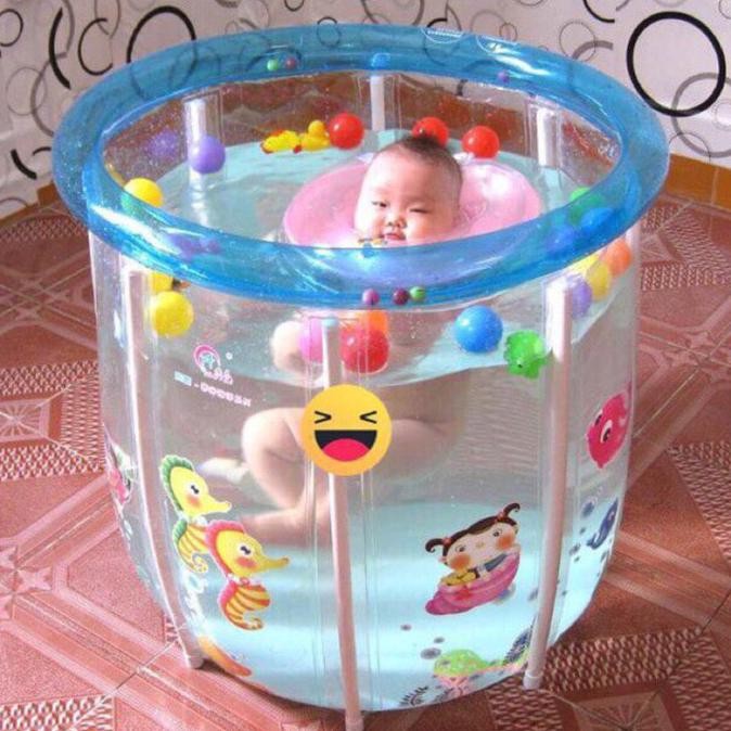 BEBAS ONGKIR - Kolam Bayi Baby Spa Baby Flow Blue Deluxe Baby Pool Kolam Renang Bayi