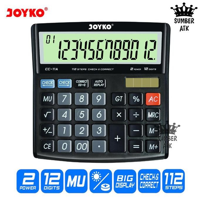 

TERLARIS - Calculator Kalkulator Joyko CC-11A 12 Digits Check Correct