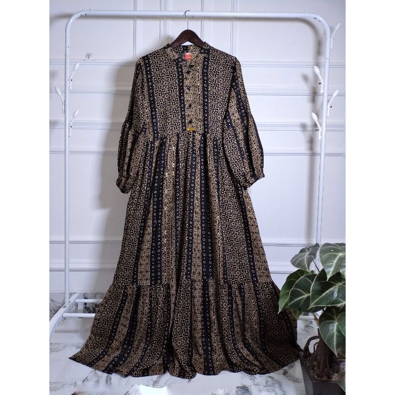 Gamis Lizam Terbaru Kekinian Motif Etnic Bahan Rayon