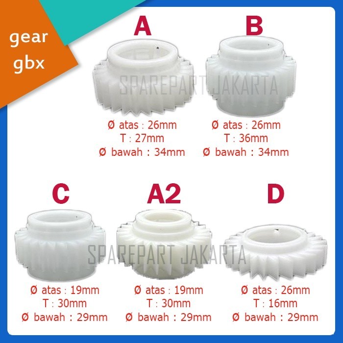 PLASTIK GEAR GEARBOX MESIN CUCI 1 TABUNG 033B