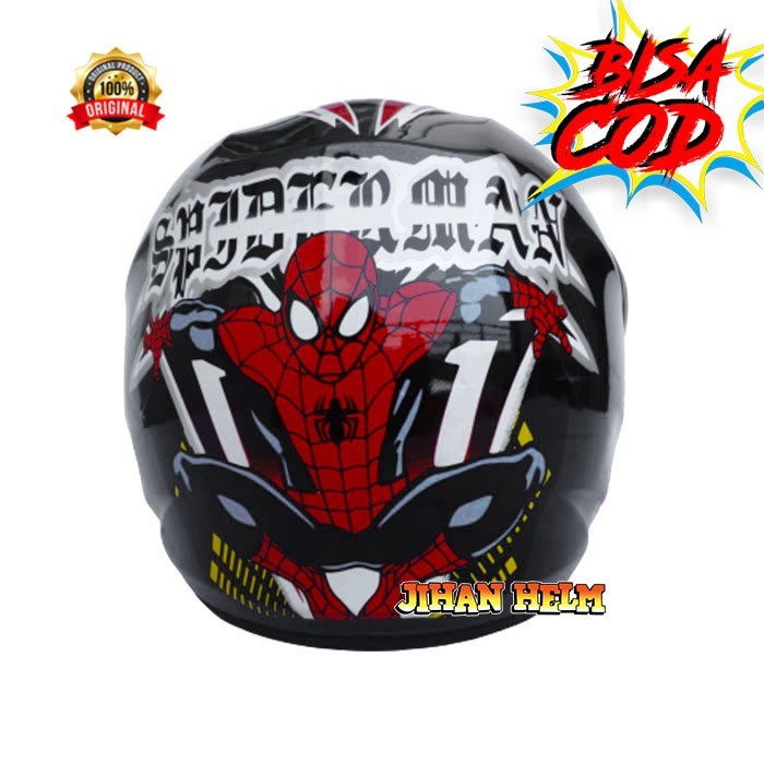 HELM / HELM ANAK / HELM JM JUNIOR SPIDERMAN GREY TERBARU