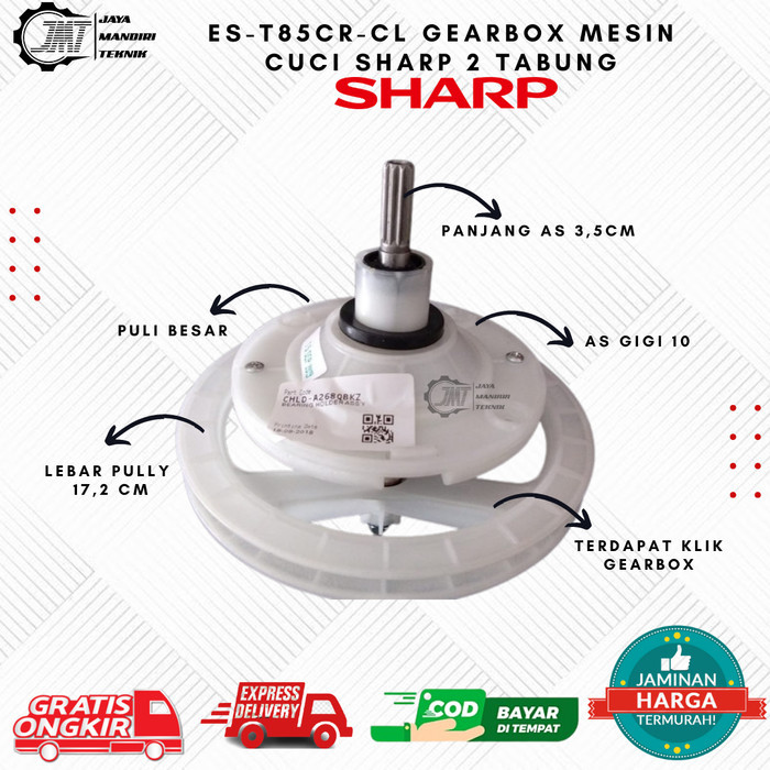 ES-T85CR GEARBOX SHARP 2 TABUNG - GEAR BOX MESIN CUCI SHARP ES-T85CR 2