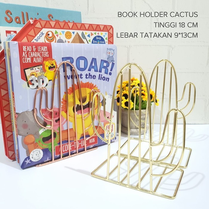 

Andra - Bookend Cactus Book Holder Pembatas Buku Kaktus Nordic Style